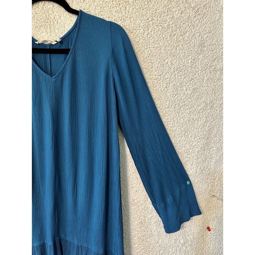 SOFT SURROUNDINGS Blue Mirabella Moroccan Tunic Shirt Dress Size L‎ 2BK99 - Picture 7 of 15
